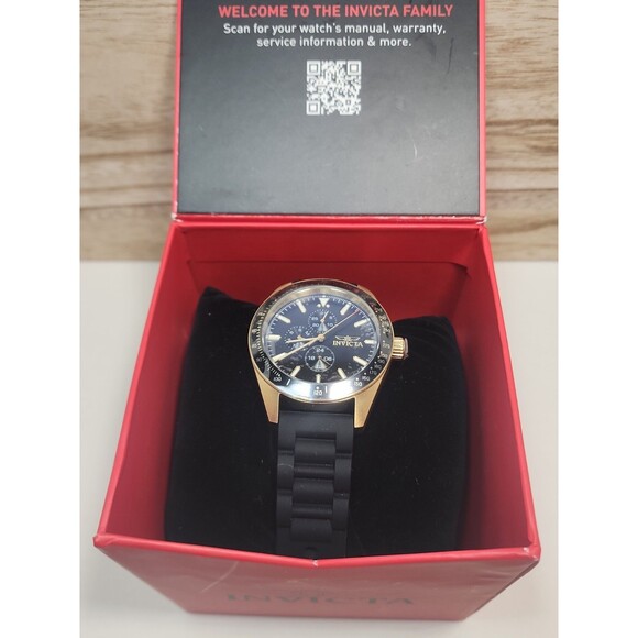 **NEW** Invicta Aviator Nomad Mens - 45mm, Black Silicone (38404) Original Box main image 4
